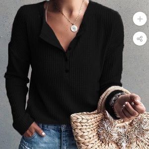 Long sleeve waffle shirt